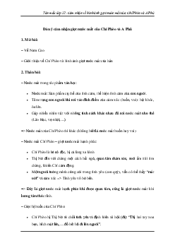 Cảm nhận về hình ảnh giọt nước mắt của Chí Phèo và A Phủ (2 Dàn ý + 2 mẫu) | Văn mẫu lớp 12