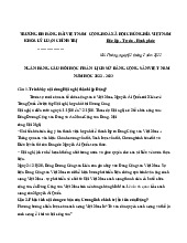 NGÂN HÀNG CÂU HỎI HỌC PHẦN  LỊCH SỬ ĐẢNG CỘNG SẢN VIỆT NAM
