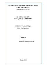 Đề cương môn Internet và các giao thức | Học viện Công Nghệ Bưu Chính Viễn Thông