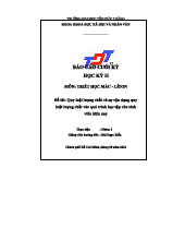 Tiểu luận Mác-Lênin: Quy luật lượng chất trong học tập sinh viên (Học kỳ II)