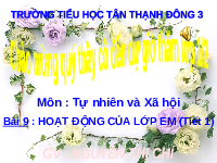 Giáo án điện tử Tự nhiên và xã hội 1 bài 9 Chân trời sáng tạo : Hoạt động của lớp em