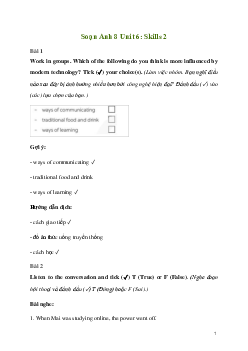 Giải Tiếng Anh 8 Unit 6: Skills 2 | Kết nối tri thức