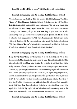 Văn mẫu lớp 6: Tóm tắt văn bản Điều gì giúp bóng đá Việt Nam chiến thắng | Cánh diều