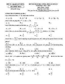 Đề thi HSG Toán 8 cấp huyện năm 2022 – 2023 phòng GD&ĐT Sơn Động – Bắc Giang