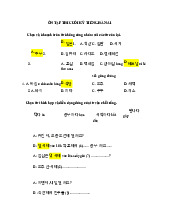 Ôn thi cuối kì tiếng Hàn A1 | Môn Ngoại ngữ - Đại học Hải Phòng