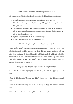 Tóm tắt Múa rối nước hiện đại soi bóng tiền nhân | Văn mẫu lớp 10 Kết Nối Tri Thức