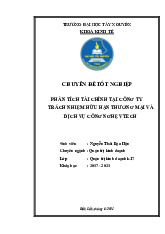 PHÂN TÍCH TÀI CHÍNH TẠI CÔNG TY VTECH - Chuyên đề tốt nghiệp chuyên ngành Quản trị kinh doanh | Trường Đại Học Tây Nguyên