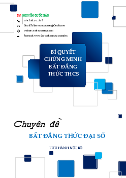 Bí quyết chứng minh bất đẳng thức – Nguyễn Quốc Bảo