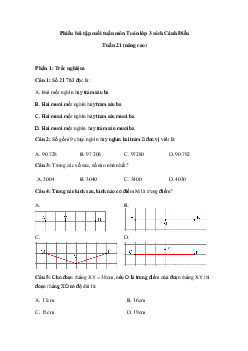 Phiếu bài tập cuối tuần lớp 3 - Tuần 21 (nâng cao) | Cánh Diều