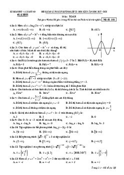 Đề thi HK1 Toán 12 năm học 2017 – 2018 sở GD và ĐT Thái Bình