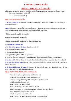 Chuyên đề số nguyên theo chương trình SGK Toán 6 mới