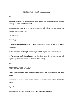 Giải Tiếng Anh 8 Unit 3: Language focus | Friends Plus