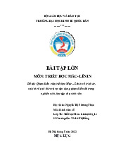 Quan điểm của triết học Mác – Lênin về tri thức,vai trò của tri thức và sự vận dụng quan điểm đó trong nghiên cứu, học tập của sinh viên | Bài tập lớn môn triết học mác - lênin