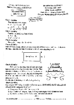 Đề thi cuối học kỳ 1 Toán 8 năm 2020 – 2021 phòng GD&ĐT Quận 1 – TP HCM