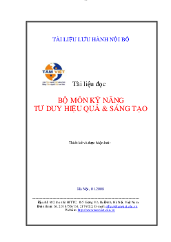 Bộ môn Kỹ năng tư duy hiệu quả & sáng tạo | Tài liệu môn Mạng máy tính