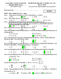 Đề thi học kì 2 Toán 10 năm 2023 – 2024 trường THPT Cổ Loa – Hà Nội