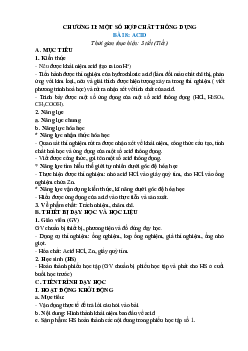 Giáo án KHTN 8 Kết nối tri thức bài 8 Acid
