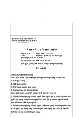 Đề thi kinh tế vĩ mô (Có đáp án) - Kinh tế vĩ mô | Trường Đại học Kinh tế, Đại học Quốc gia Hà Nội