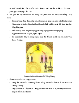 Lịch sử 10 bài 14: Các quốc gia cổ đại trên đất nước Việt Nam