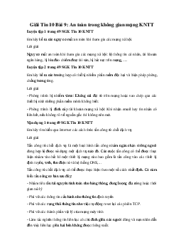 Giải Tin 10 Bài 9: An toàn trong không gian mạng KNTT
