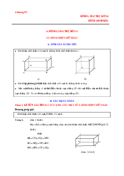 Lý thuyết, các dạng toán và bài tập hình lăng trụ đứng, hình chóp đều
