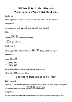Giải Toán 10 Bài 3: Khái niệm vectơ | Cánh diều