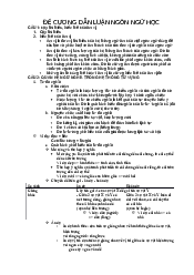 Đề cương ôn tập môn Dẫn luận ngôn ngữ | Đại Học Hà Nội