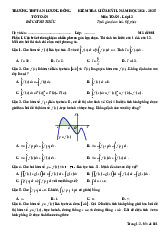 Đề giữa kỳ 2 Toán 12 năm 2024 – 2025 trường THPT An Lương Đông – Huế có đáp án