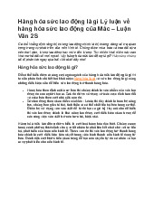 Luận văn : Hàng hóa sức lao động là gì ? Hai thuộc tính hàng hóa sức lao động | Trường Đại học Kinh Tế, Đại Học Quốc Gia Hà Nội
