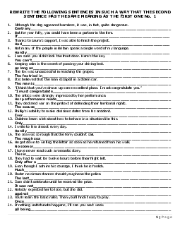 162 sentence transformation without key