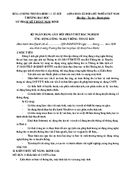Bộ ngân hàng câu hỏi phần thi trắc nghiệm Ứng dụng công nghệ thông tin cơ bản (Có đáp án)
