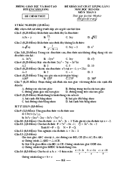 Đề khảo sát lần 1 Toán 8 năm 2023 – 2024 phòng GD&ĐT Cẩm Giàng – Hải Dương