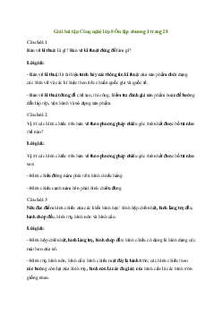 Công nghệ 8 Ôn tập Chương 1 - Chân trời sáng tạo