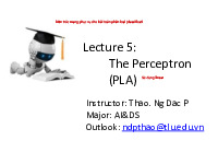 Bài giảng The Perceptron môn Phân tích thuật toán | Trường Đại học Khoa học tự nhiên, Đại học Quốc gia Thành phố Hồ Chí Minh
