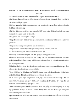 Giải bài tập trang 10 SGK Sinh học lớp 12: Gen, mã di truyền và quá trình nhân đôi ADN