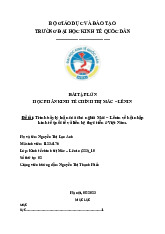 Tiểu luận kinh tế chính trị - Kinh tế Chính trị Mác-Lê Nin (KTCT01) | Đại học kinh tế quốc dân NEU