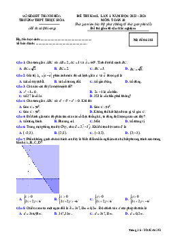 Đề khảo sát lần 1 Toán 10 năm 2023 – 2024 trường THPT Thiệu Hóa – Thanh Hóa