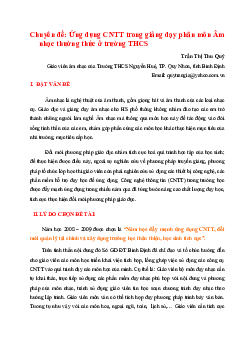 Ứng dụng CNTT trong giảng dạy phân môn Âm Nhạc thường thức lớp 6 ở trường THCS