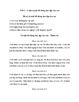 Tập làm văn lớp 2: Viết 3 - 4 câu tả một đồ dùng học tập của em (62 mẫu)| Chân trời sáng tạo