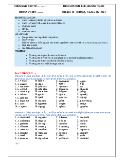 Đề cương ôn tập học kì 2 môn Tiếng Anh 10 sách Chân trời sáng tạo