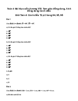 Giải Toán 8 Bài tập cuối chương VIII | Cánh diều