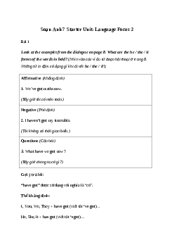 Giải Tiếng Anh 7 Starter Unit: Language Focus 2 | Friends Plus