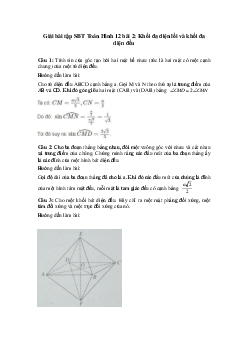Giải bài tập SBT Toán Hình 12 bài 2: Khối đa diện lồi và khối đa diện đều