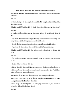 Giải bài tập SGK Sinh học 10 bài 26: Sinh sản của vi sinh vật