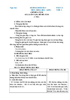 Giáo án Khoa học lớp 4 Tuần 23 | Chân trời sáng tạo