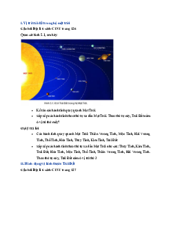 Giải SGK môn Địa lí 6 bài 5 Vị trí trái đất trong hệ mặt trời. Hình dạng, kích thước của Trái Đất | Chân trời sáng tạo