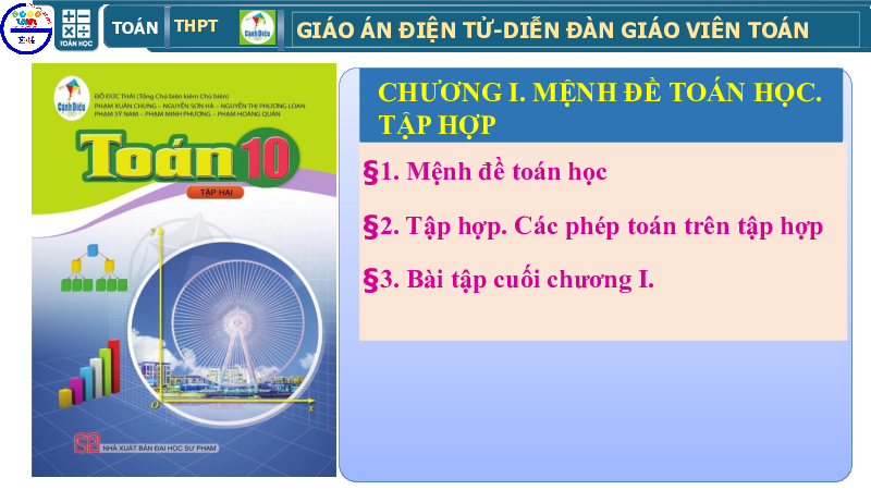 Chương 1. Bài 2: Tập hợp. Các phép toán tập hợp | Giáo án điện tử môn Toán 10 | Cánh diều