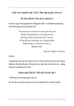 Giải GDCD 7 Bài 3: Học tập tự giác, tích cực | Kết nối tri thức