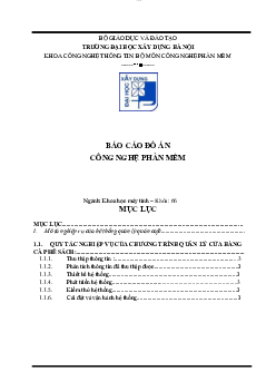 Báo cáo đồ án môn Công nghệ phần mềm đề tài "Mô tả nghiệp vụ của hệ thống quản lý cà phê"