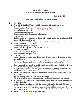 Vấn đề 1: Quản lý hành chính nhà nước học phần Luật hành chính